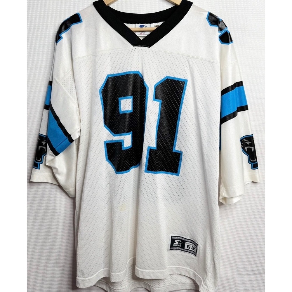 Vintage 1995 Carolina Panthers Kevin Greene 91 Jersey Mens 52 XL White Starter